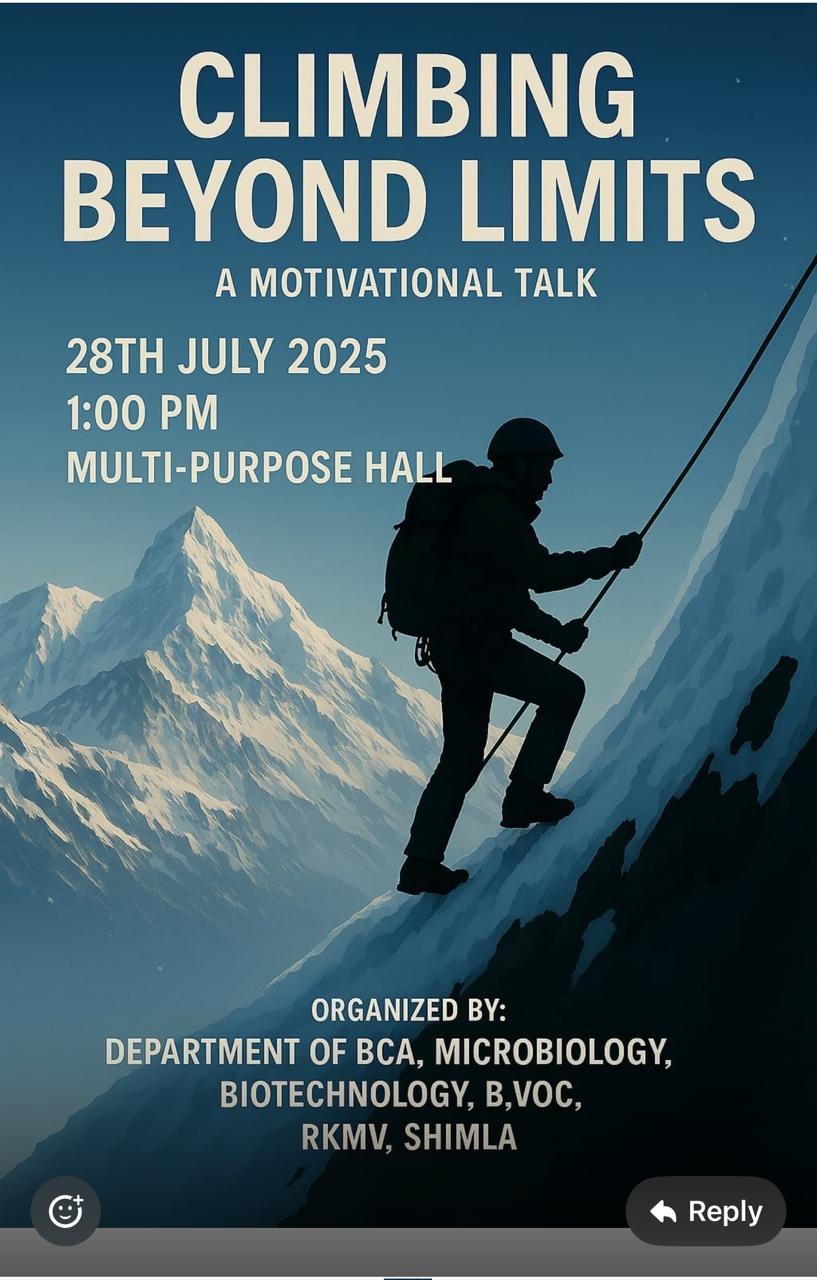 Motivational Talk Climbing Beyond Limits 29th July